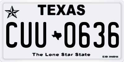 TX license plate CUU0636