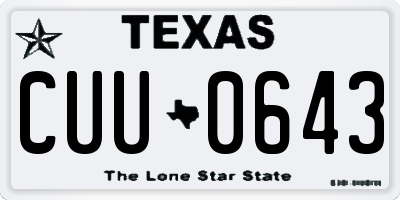 TX license plate CUU0643