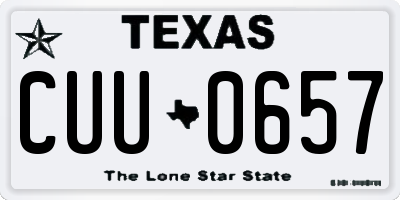 TX license plate CUU0657