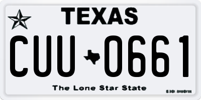 TX license plate CUU0661