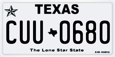 TX license plate CUU0680