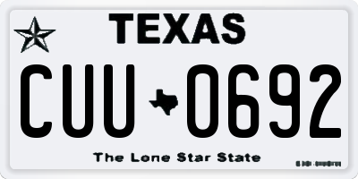 TX license plate CUU0692