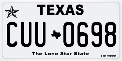 TX license plate CUU0698
