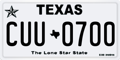 TX license plate CUU0700