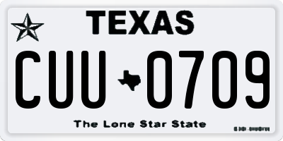 TX license plate CUU0709