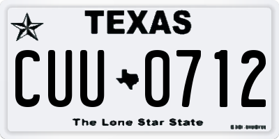 TX license plate CUU0712