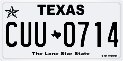 TX license plate CUU0714