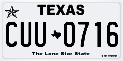TX license plate CUU0716