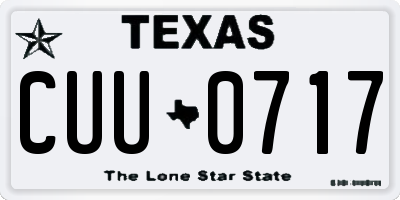 TX license plate CUU0717
