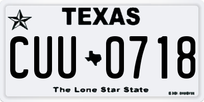 TX license plate CUU0718