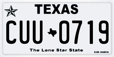 TX license plate CUU0719