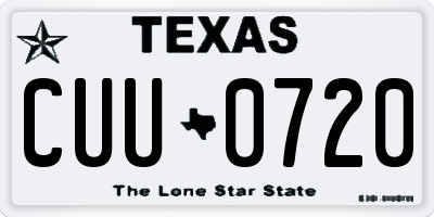 TX license plate CUU0720