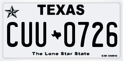 TX license plate CUU0726