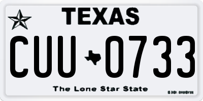TX license plate CUU0733