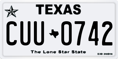 TX license plate CUU0742