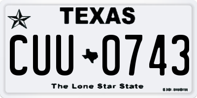 TX license plate CUU0743