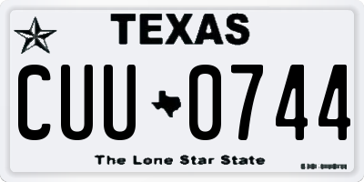 TX license plate CUU0744
