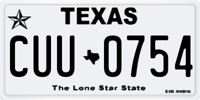 TX license plate CUU0754