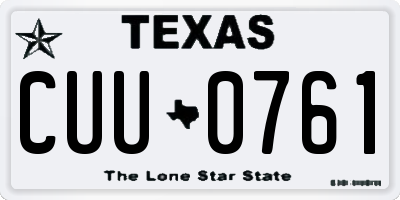TX license plate CUU0761