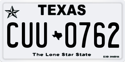 TX license plate CUU0762