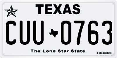 TX license plate CUU0763