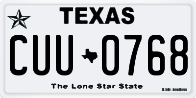 TX license plate CUU0768