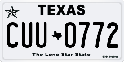 TX license plate CUU0772