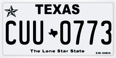 TX license plate CUU0773