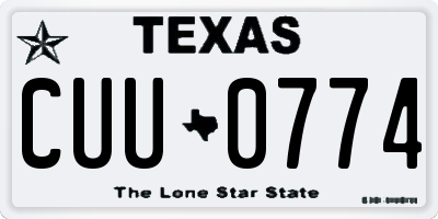 TX license plate CUU0774