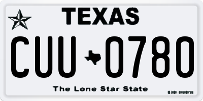 TX license plate CUU0780