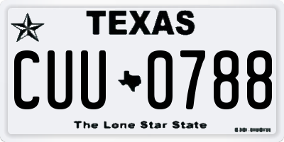 TX license plate CUU0788