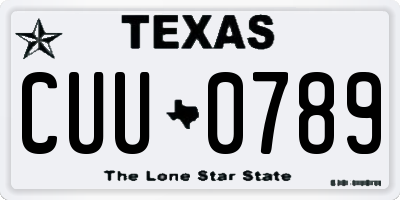 TX license plate CUU0789