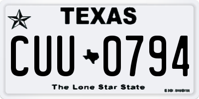 TX license plate CUU0794