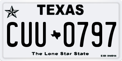 TX license plate CUU0797