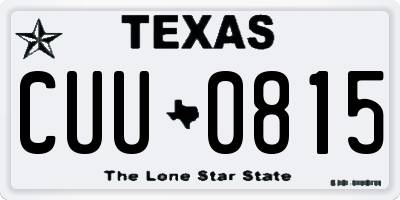 TX license plate CUU0815