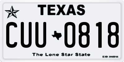TX license plate CUU0818