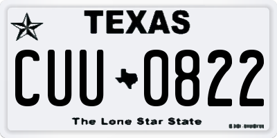 TX license plate CUU0822