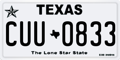 TX license plate CUU0833