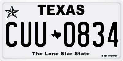 TX license plate CUU0834