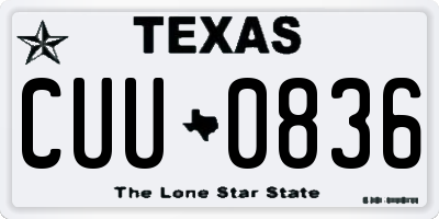 TX license plate CUU0836