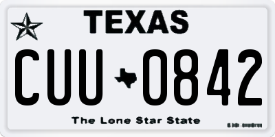 TX license plate CUU0842