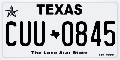 TX license plate CUU0845