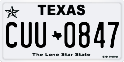 TX license plate CUU0847