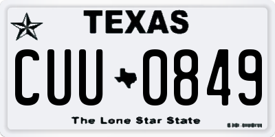 TX license plate CUU0849