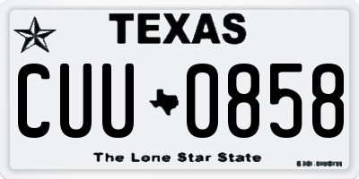 TX license plate CUU0858