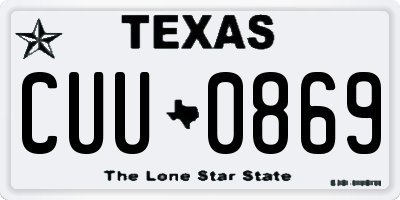 TX license plate CUU0869