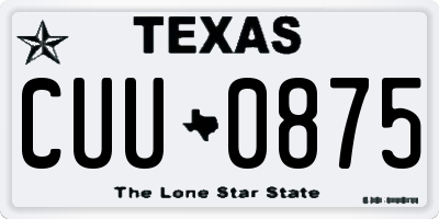 TX license plate CUU0875