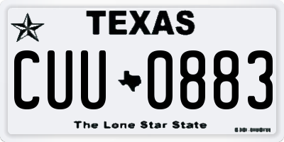 TX license plate CUU0883