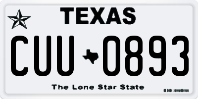 TX license plate CUU0893
