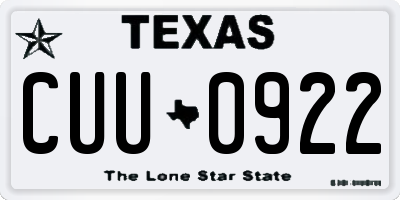 TX license plate CUU0922